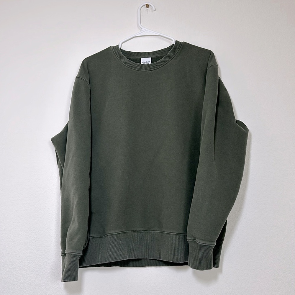 Outdoor Voices Crewneck Sweatshirt, Forest Green, Size L